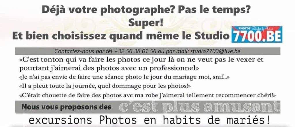 Une excursion photos en habits de mariés avec le Studio 7700.BE