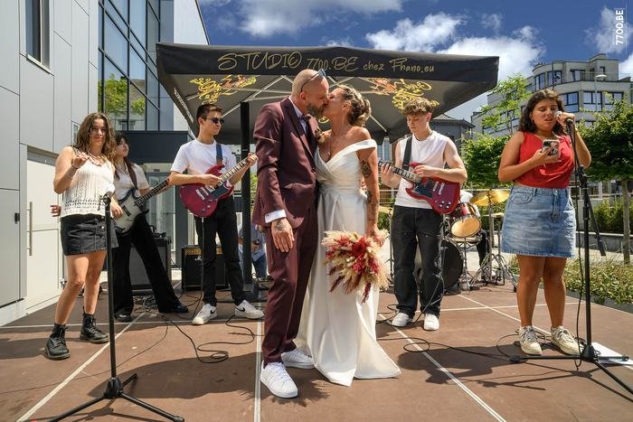 Photo de mariage réalisée par le Studio 7700.BE chez Fhano