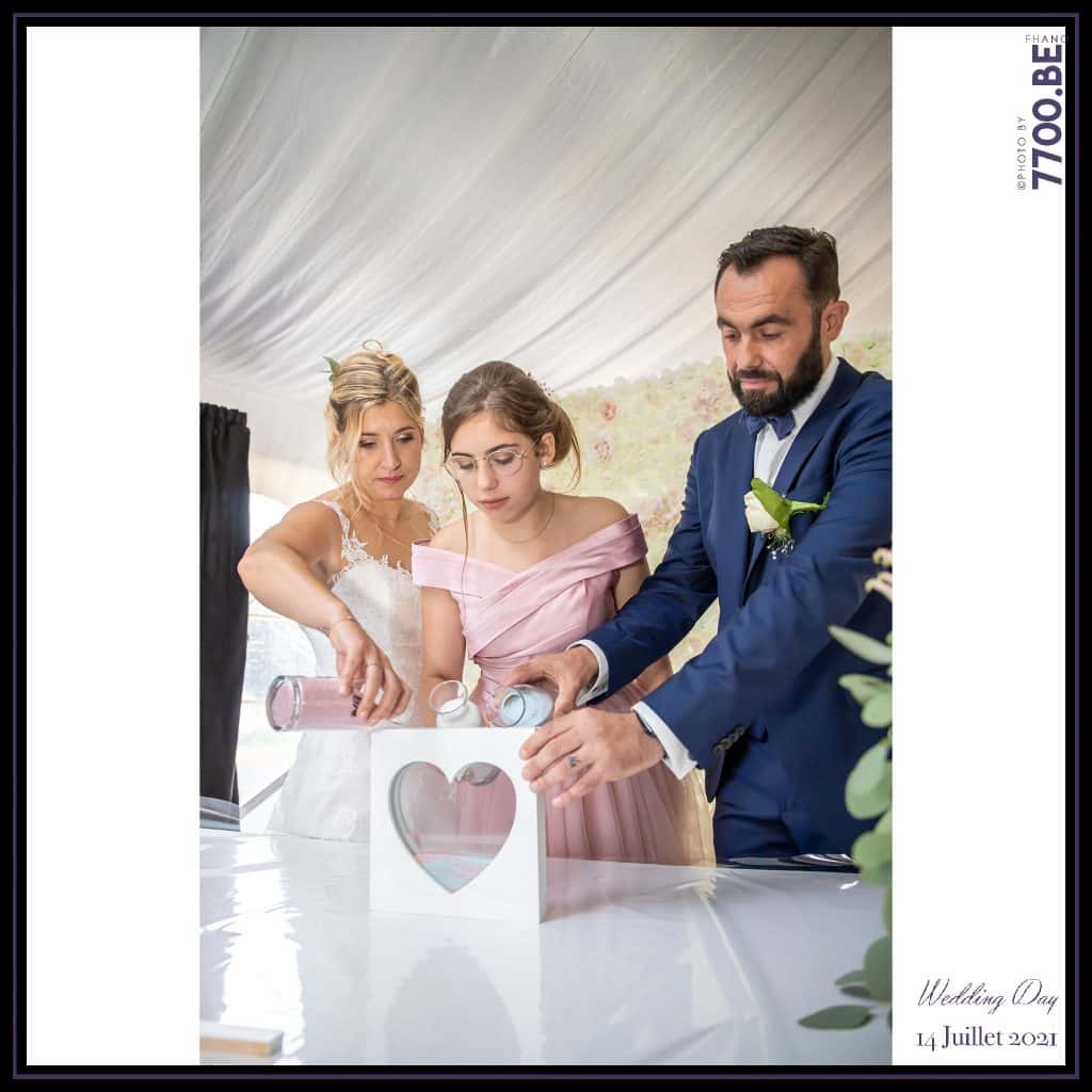 Cérémonie Laïque avec échange des sables - Quelques photos © faites par le studio 7700BE et votre photographe Fhano lors du mariage de GERALDINE ET SEBASTIEN