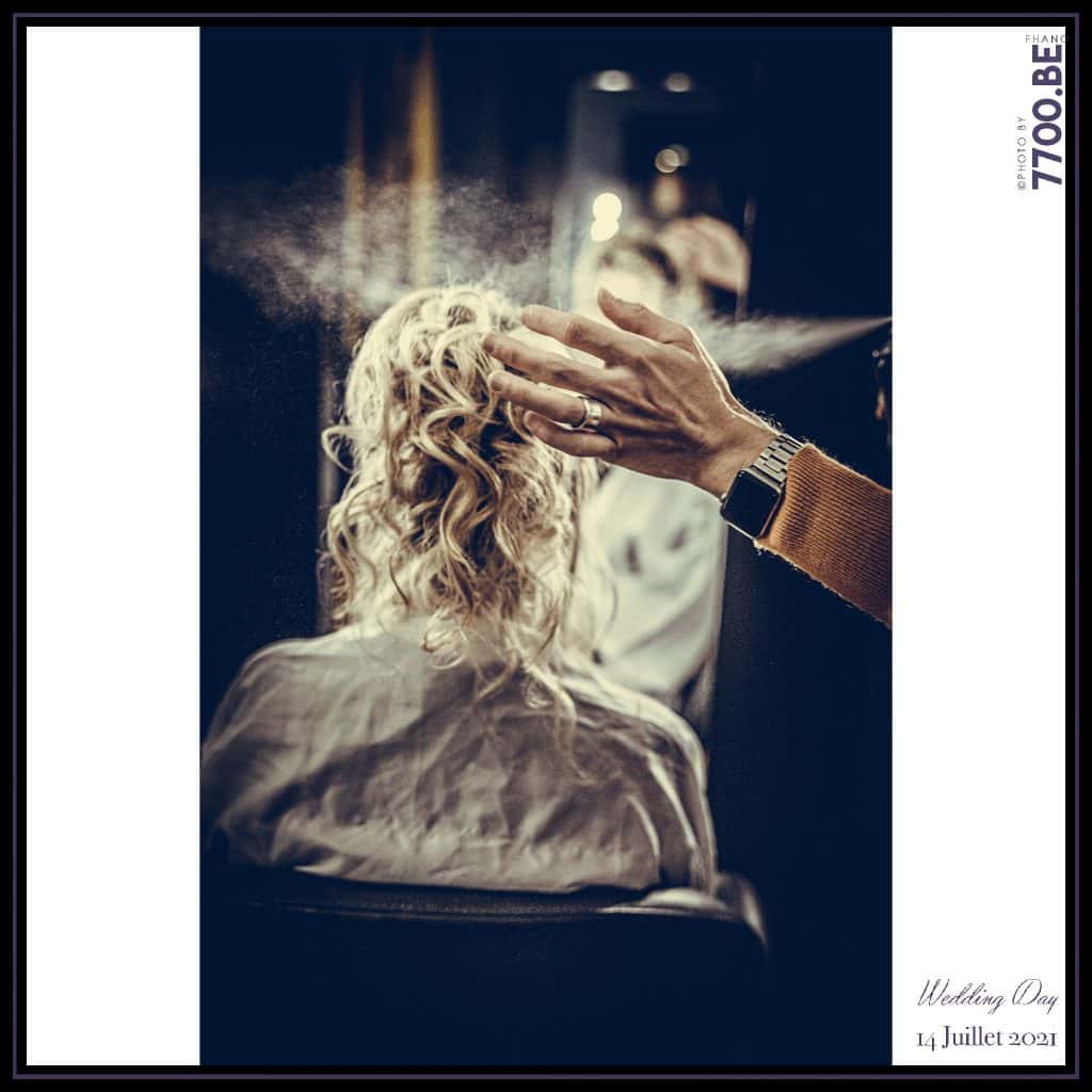 Les préparatifs de la mariée au salon de coiffure Mayeux de Valenciennes- Quelques photos © faites par le studio 7700BE et votre photographe Fhano lors du mariage de GERALDINE ET SEBASTIEN